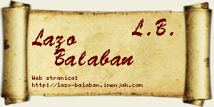 Lazo Balaban vizit kartica